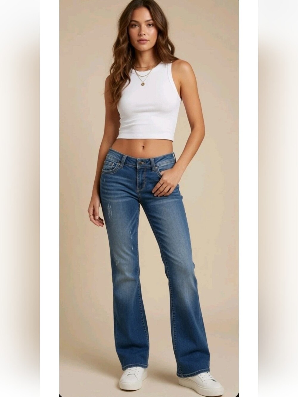 Y2k Paris Blues Flare Bootcut Jeans Back Flap Pocket Thick Stitch Low Rise 11 Jr